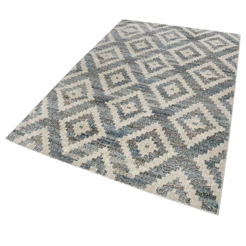 Teppich Grau Blau Beige Kurzflor "Passion 2.0" WECONhome