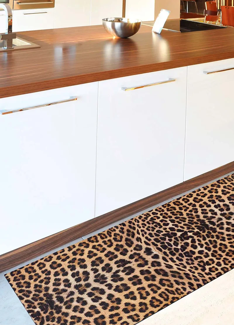 Alfombra de cocina antideslizante Ricci Leopardo