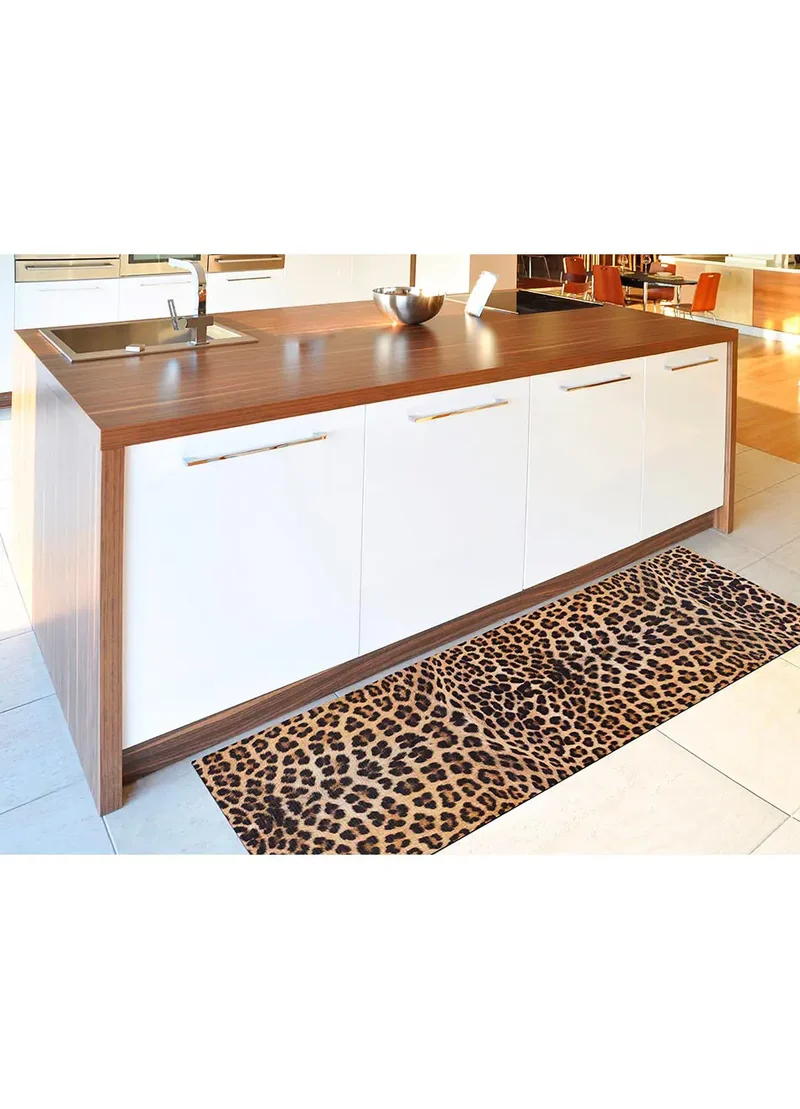Alfombra de cocina antideslizante Ricci Leopardo