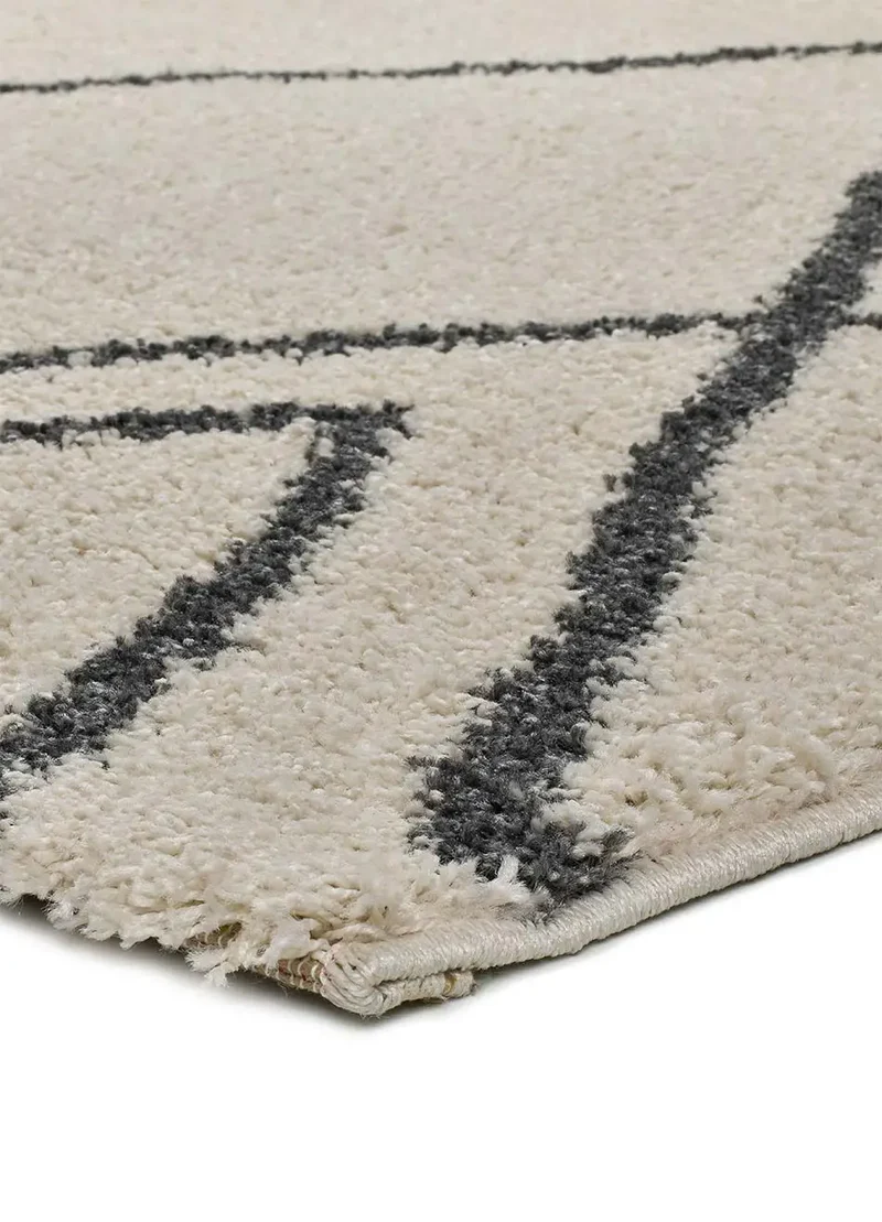 Alfombra shaggy con motivos étnicos Atlas 8637 Blanco