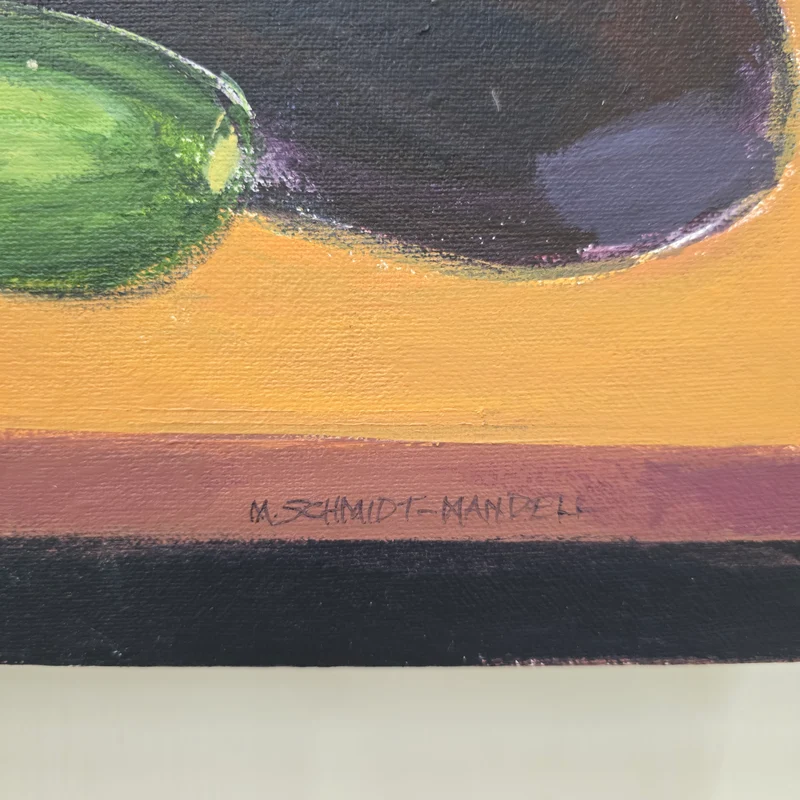 Wandbild Stillleben Auberginen M. Schmidt-Mandel Leinwand Wandgemälde Deko