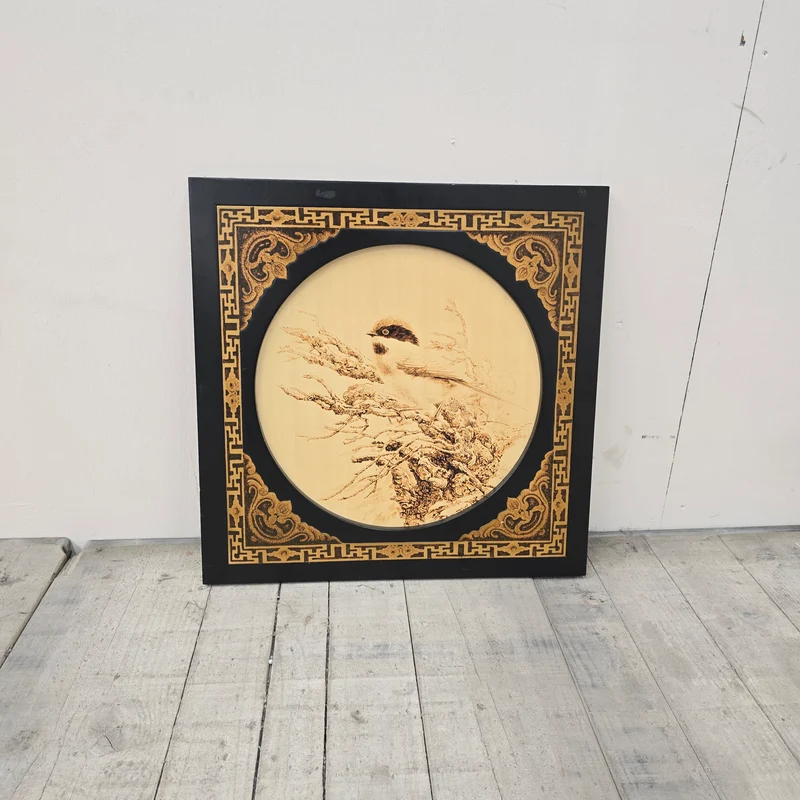 Wandbilld Quadratisch 60x60 Schwarz Gold Asiatischer Stil Deko