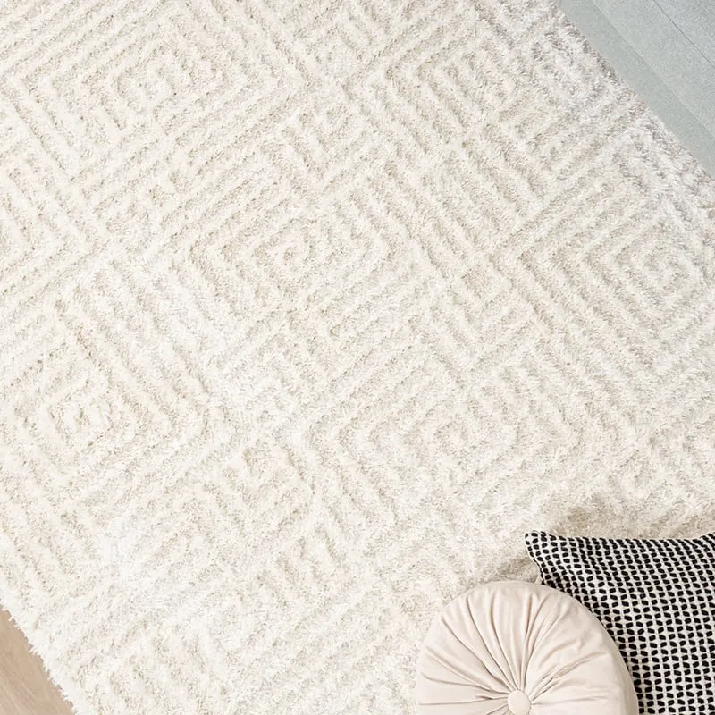 Skandinavischer Teppich - Lova Maze Creme