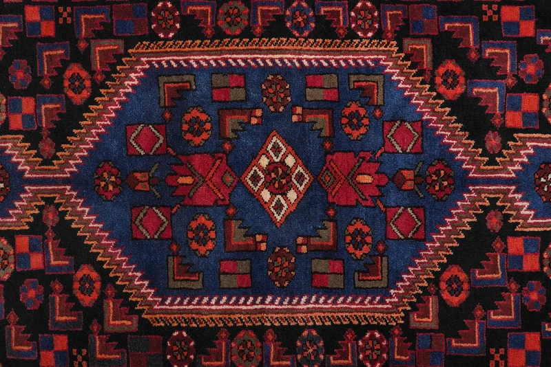 Khamseh · Handgeknüpft – Blau, 263x145 cm