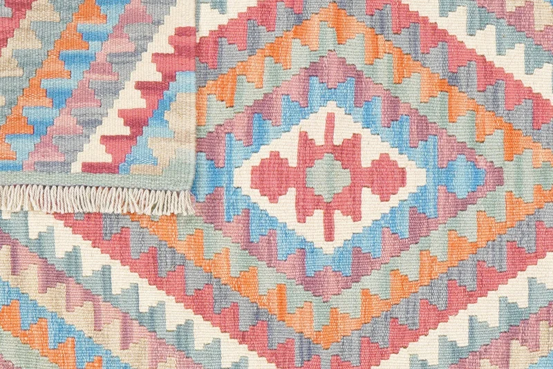 Kelim Gashgai · Handgewebt – Bunt, 132x97 cm
