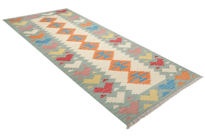 Kelim Gashgai · Handgewebt – Beige, 202x80 cm