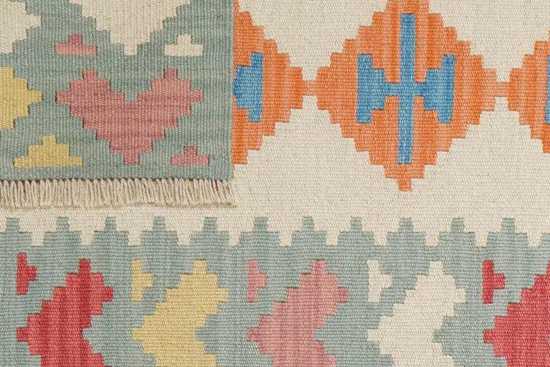 Kelim Gashgai · Handgewebt – Beige, 202x80 cm