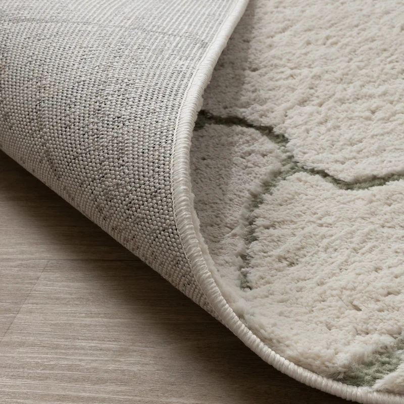 Teppich Wohnzimmer - Yune Stone Creme Grün