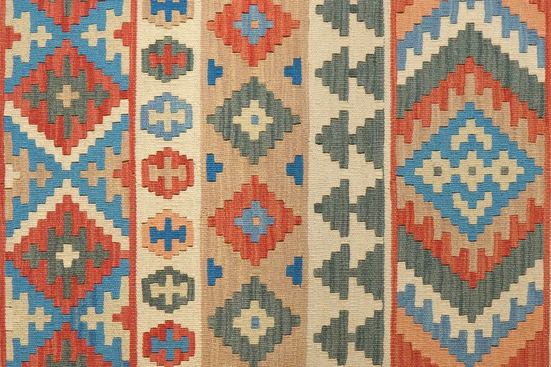 Kelim Gashgai · Handgewebt – Beige, 243x83 cm