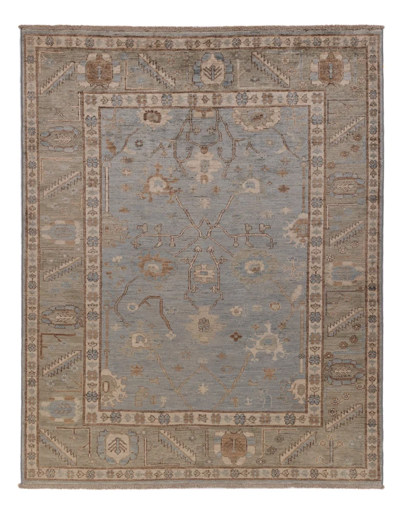 Usak Teppich 153x193cm - Orientteppich - hellblau