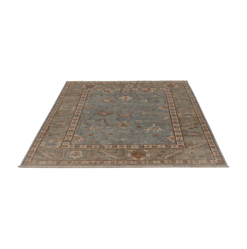 Usak Teppich 153x193cm - Orientteppich - hellblau