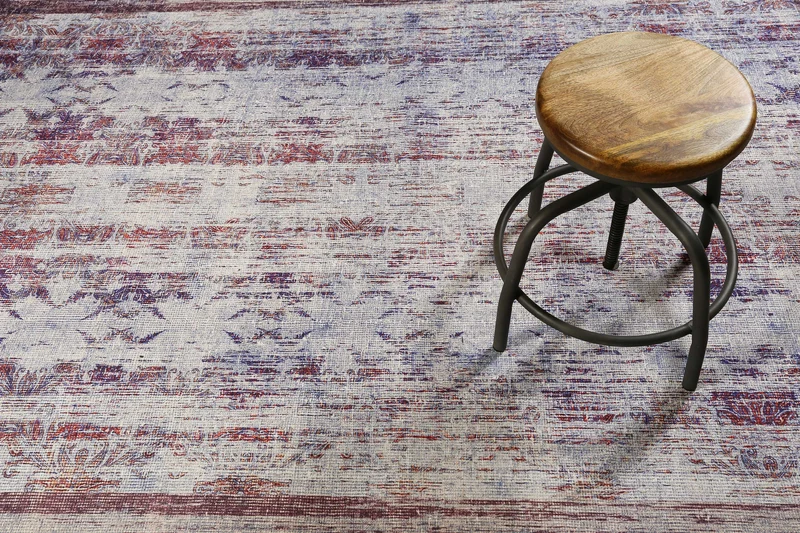 Teppich Vintage Grau Lila Blau Orange "Embrace" WECONhome