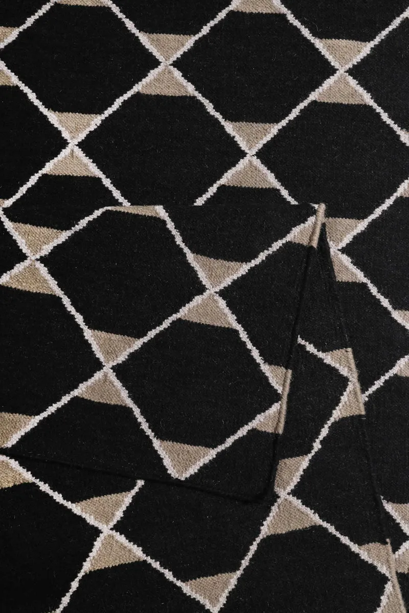 Esprit Kelim Teppich Schwarz aus Wolle "Aaron"