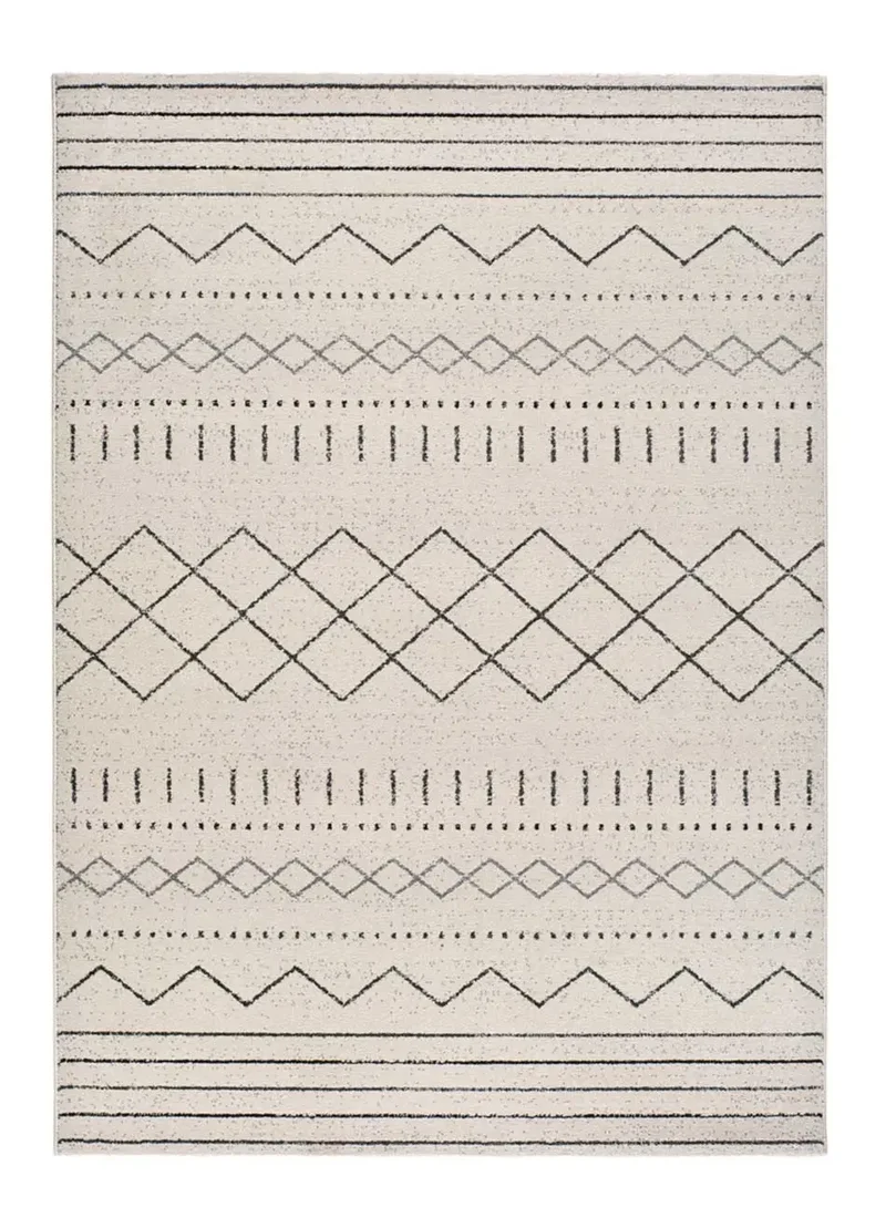 Alfombra geométrica Akka 12259 Blanco