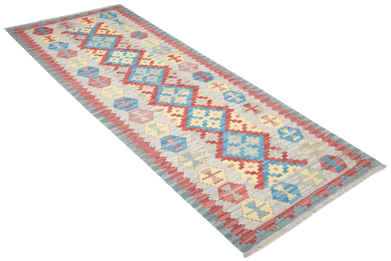 Kelim Gashgai · Handgewebt – Blau, 239x84 cm