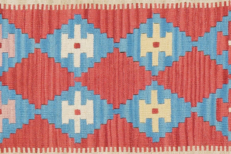Kelim Gashgai · Handgewebt – Rot, 134x82 cm