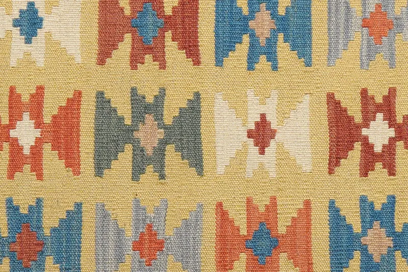 Kelim Gashgai · Handgewebt – Gelb, 202x89 cm