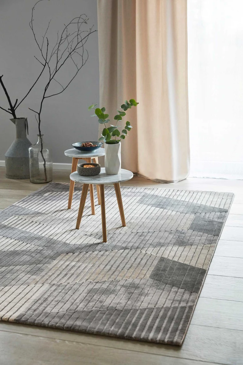 Esprit Teppich Grau Taupe Kurzflor "Tamo"