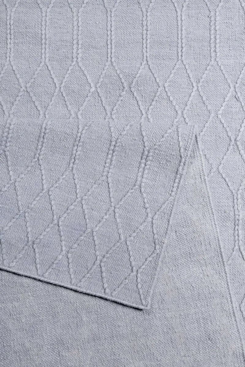 Esprit Kelim Teppich Hellblau aus Wolle "Lotte"