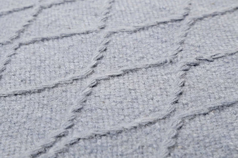 Esprit Kelim Teppich Hellblau aus Wolle "Lotte"