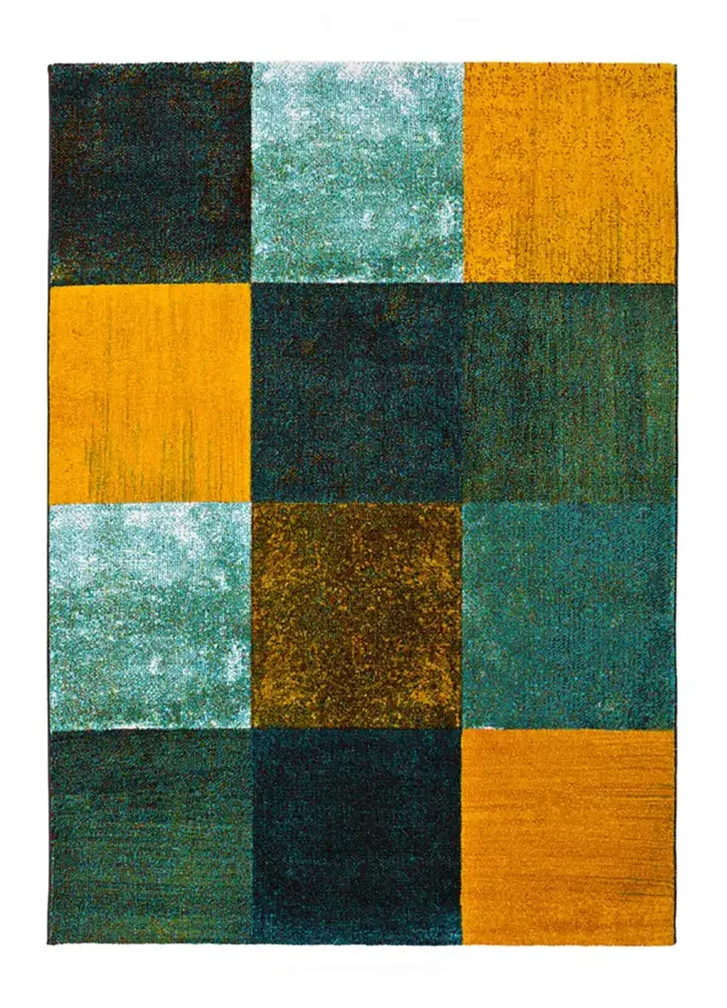 Alfombra geométrica a cuadros multicolor Moar 16187