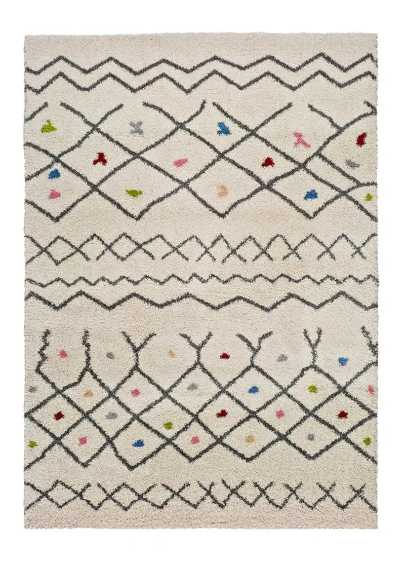 Alfombra shaggy bereber Kasbah 8612 Blanco
