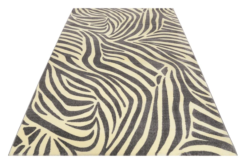 WECONhome Kurzflor Teppich "Zebra" grau creme