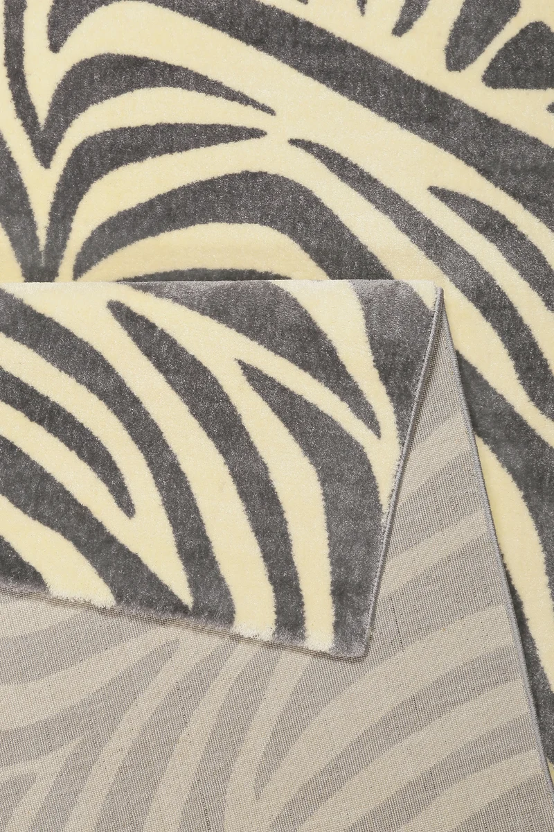 WECONhome Kurzflor Teppich "Zebra" grau creme