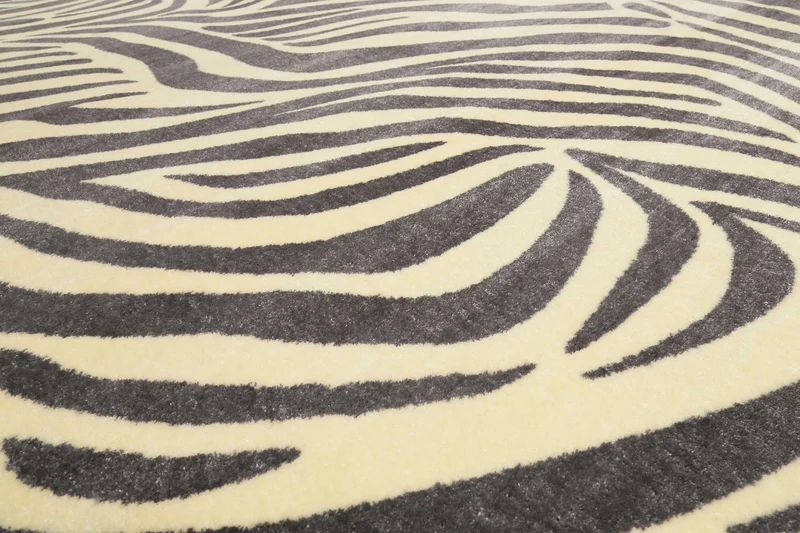 WECONhome Kurzflor Teppich "Zebra" grau creme