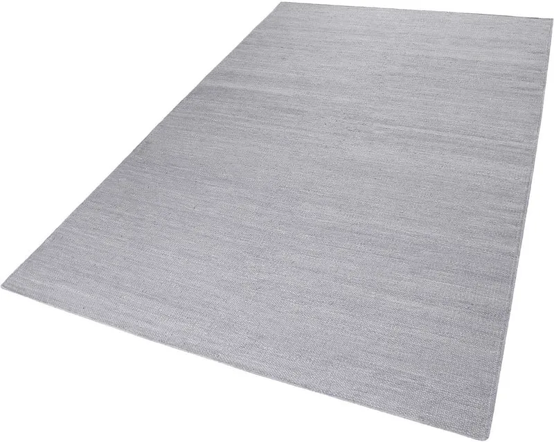 Esprit Kurzflor Teppich Grau aus Baumwolle "Rainbow Kelim"