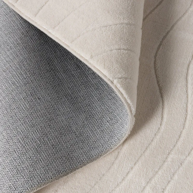 Teppich Wohnzimmer - Charm Waves Weiß