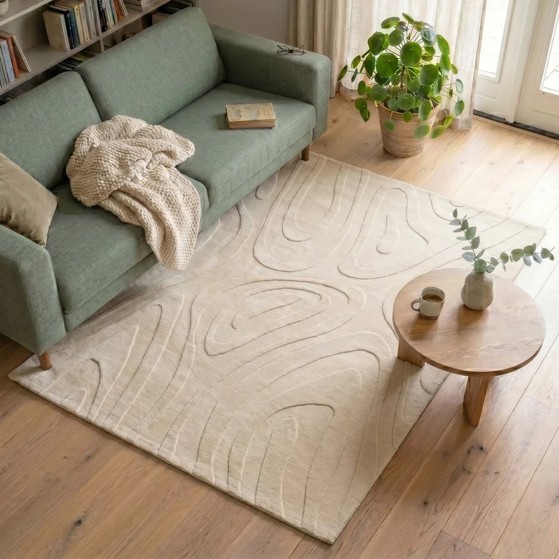 Teppich Wohnzimmer - Charm Shapes Beige
