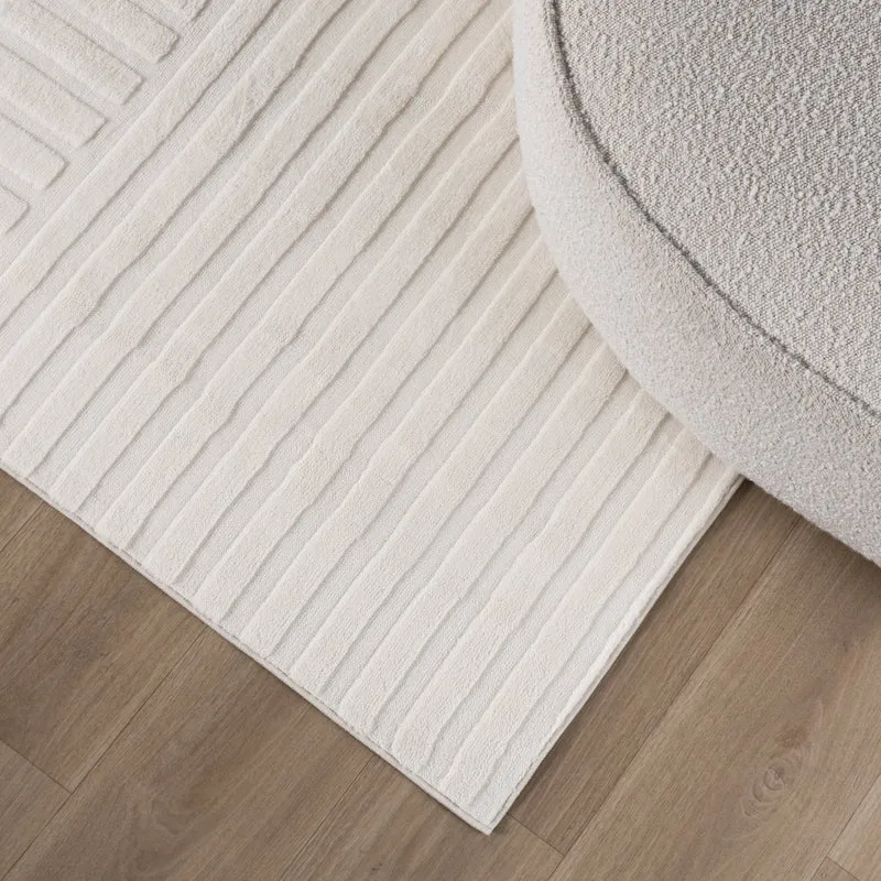 Teppich Wohnzimmer - Charm Curves Weiß