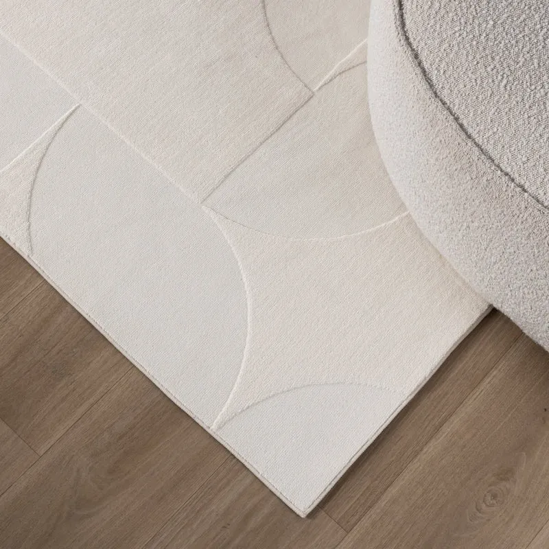 Teppich Wohnzimmer - Charm Circles Weiß