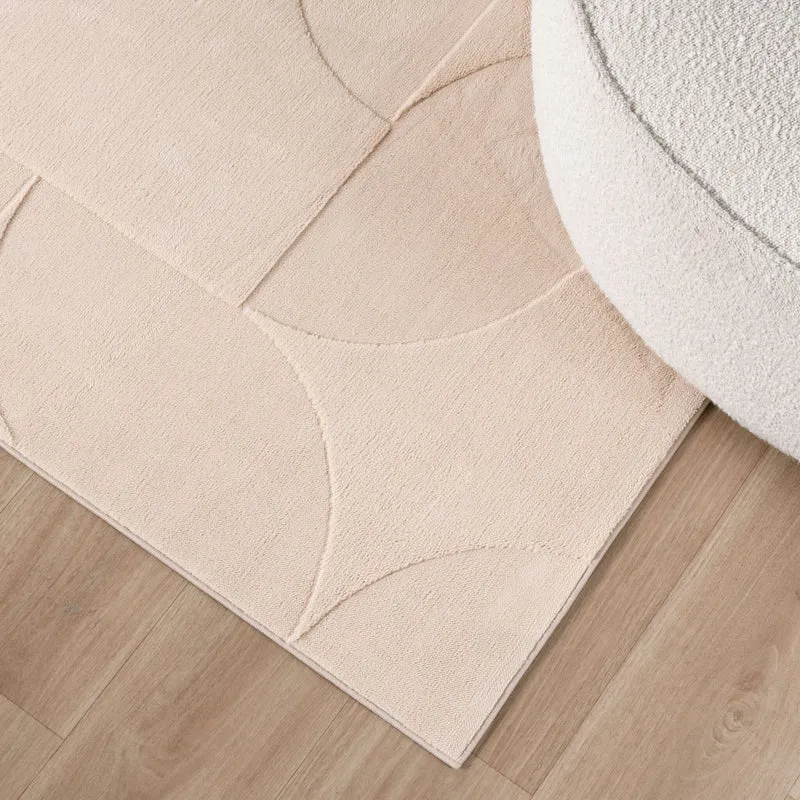Teppich Wohnzimmer - Charm Circles Beige