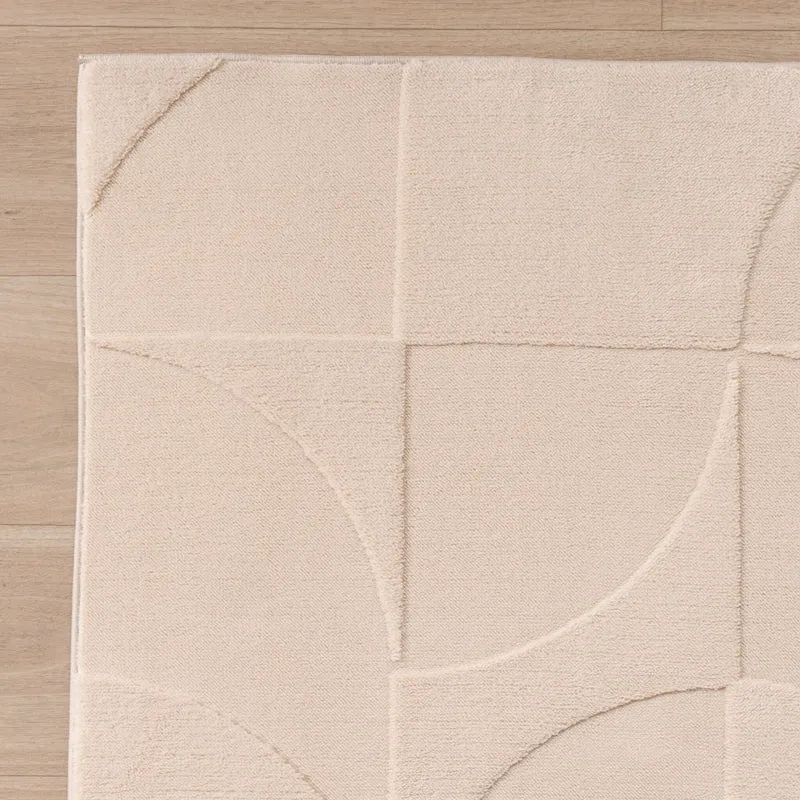 Teppich Wohnzimmer - Charm Circles Beige