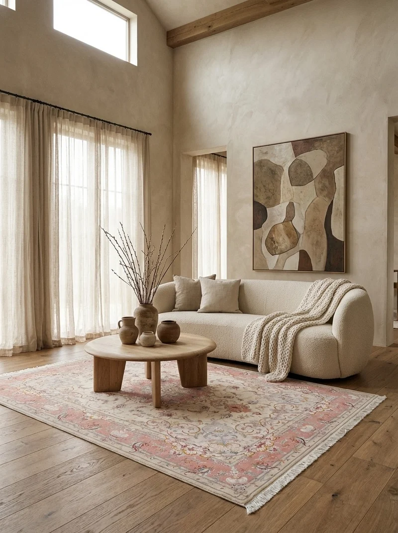 Tabriz 50 Raj · Handgeknüpft – Beige, 209x152 cm