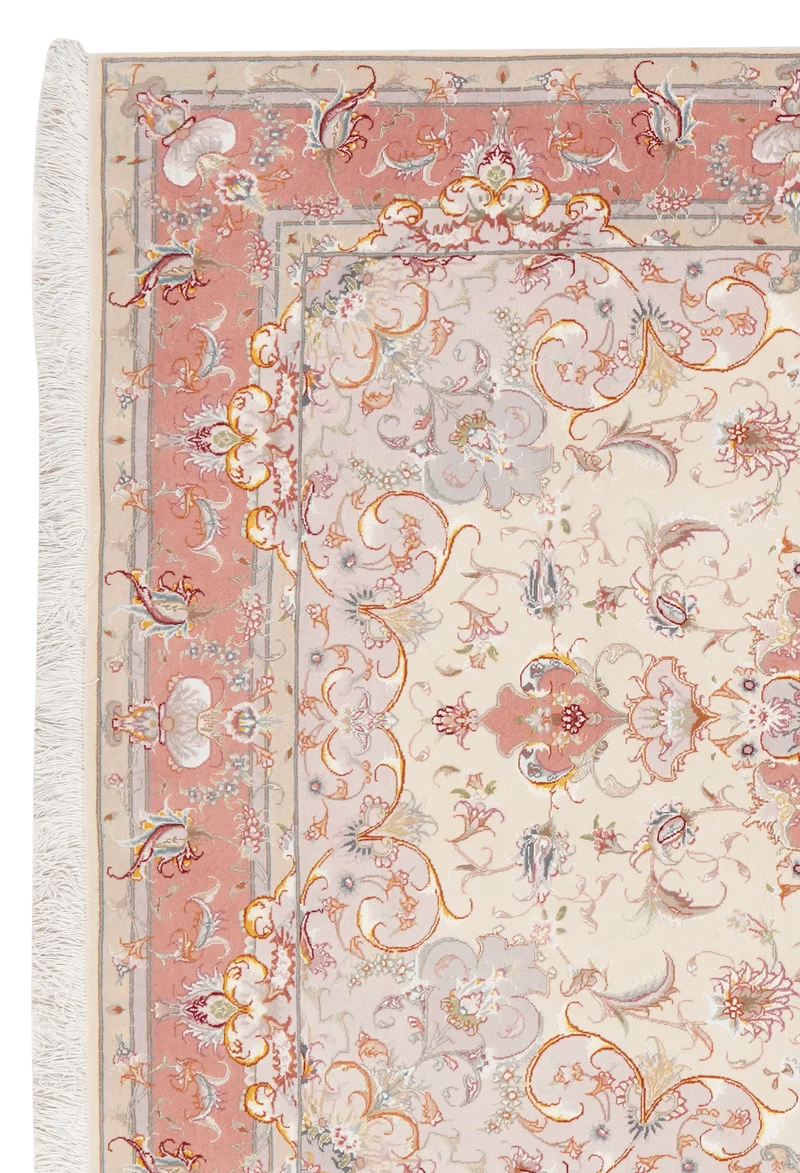 Tabriz 50 Raj · Handgeknüpft – Beige, 209x152 cm