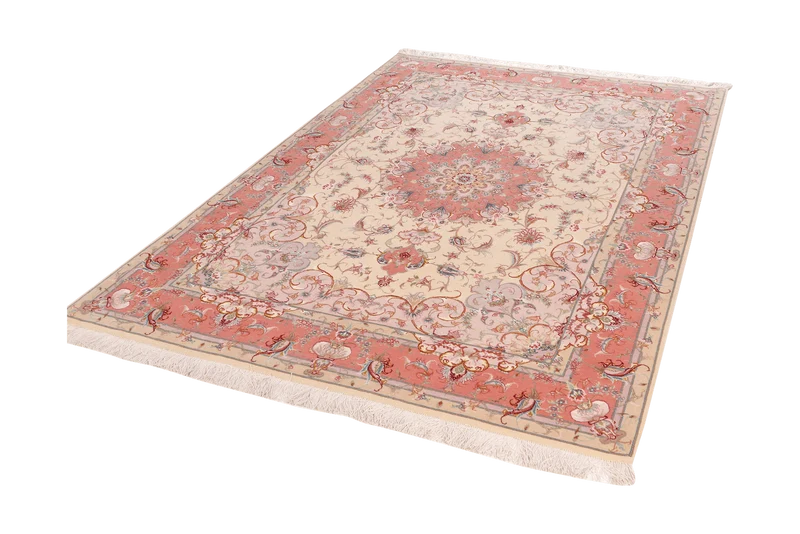 Tabriz 50 Raj · Handgeknüpft – Beige, 209x152 cm