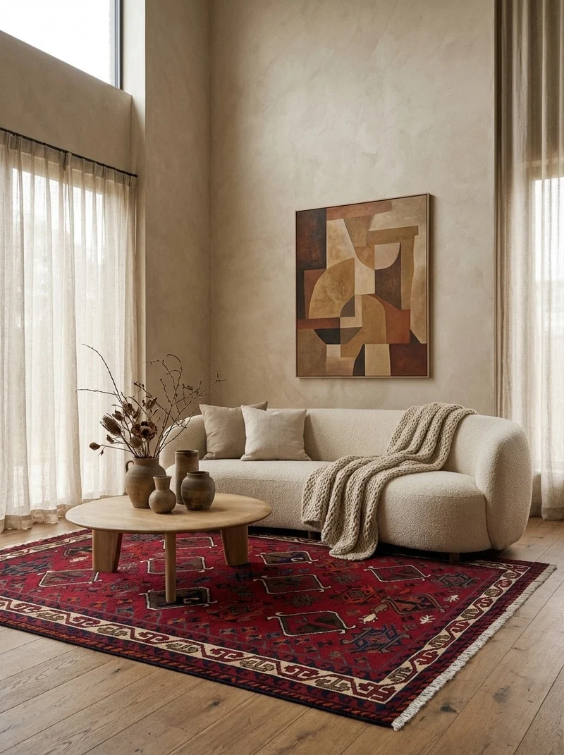 Lori · Handgeknüpft – Rot, 214x180 cm