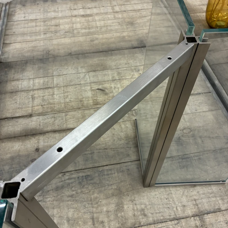 Tischgestell Untergestell Glas Metall Transparent Silber Ohne Tischplatte Gebraucht