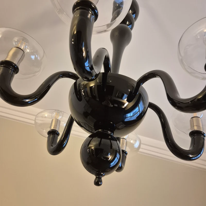 Kronleuchter Murano Glas schwarz Atlantic Hotel Hamburg gebraucht Lampe