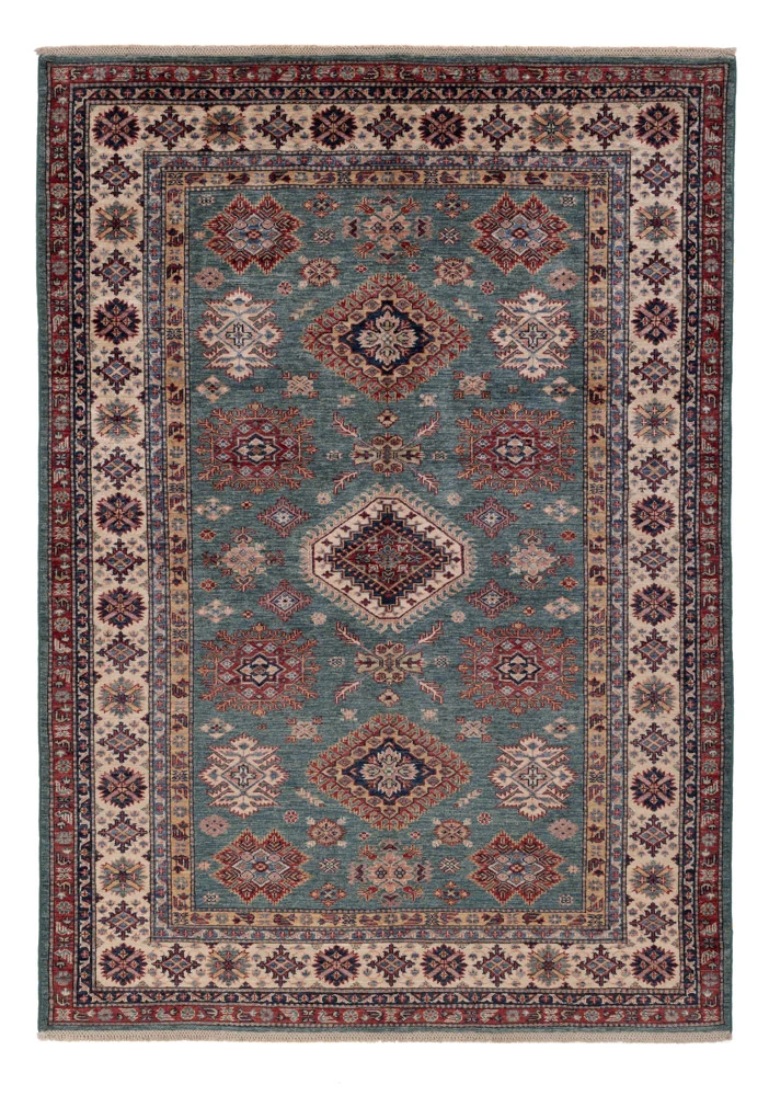 Kazak Teppich 171x240cm - Orientteppich - petrolblau