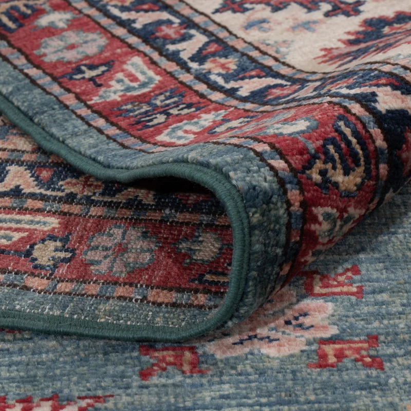 Kazak Teppich 171x240cm - Orientteppich - petrolblau