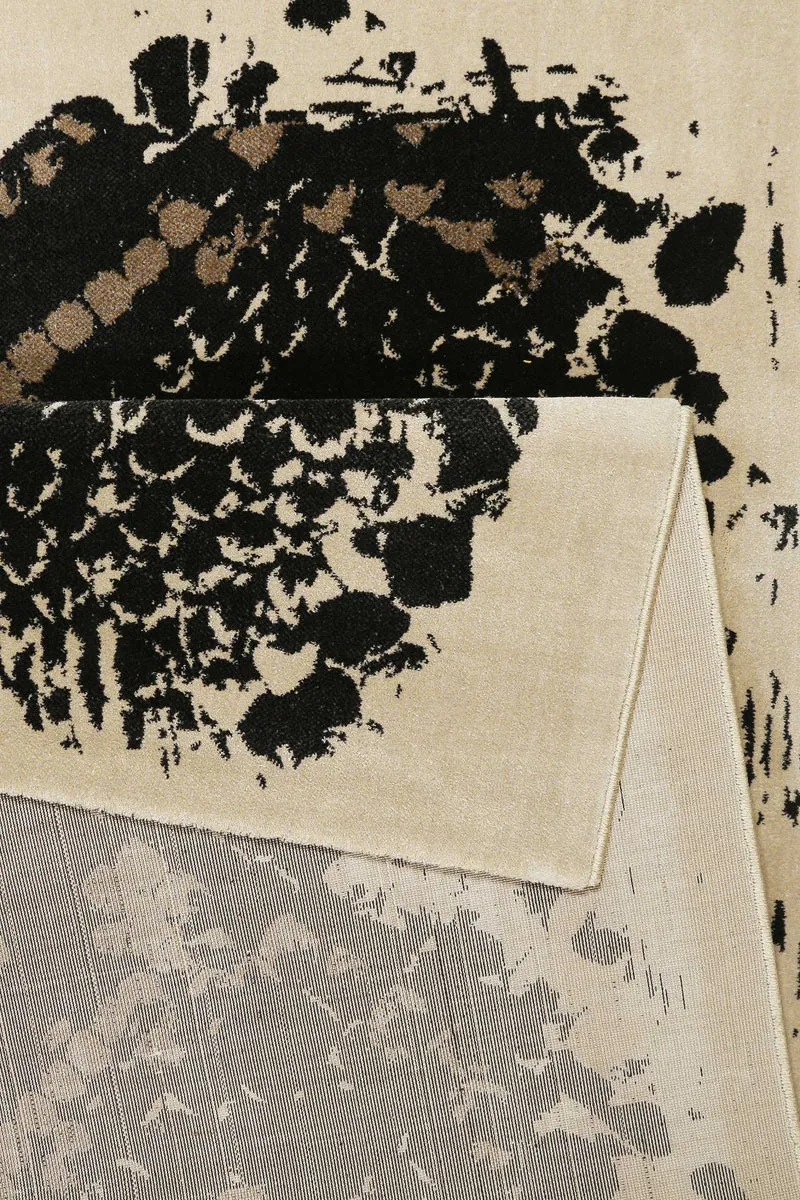 Teppich Schwarz Beige Taupe Kurzflor "Phyton" WECONhome