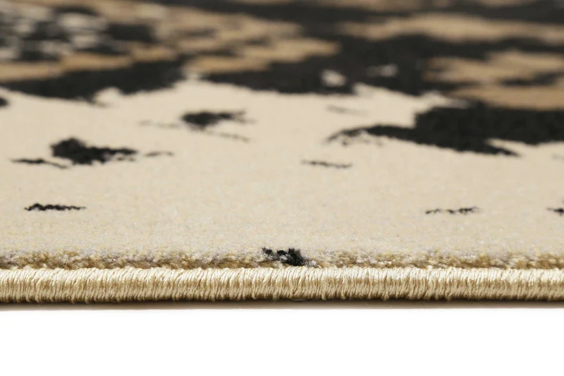 Teppich Schwarz Beige Taupe Kurzflor "Phyton" WECONhome