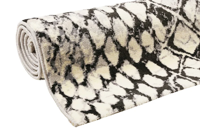 Teppich Grau Schwarz Kurzflor "Snake" WECONhome