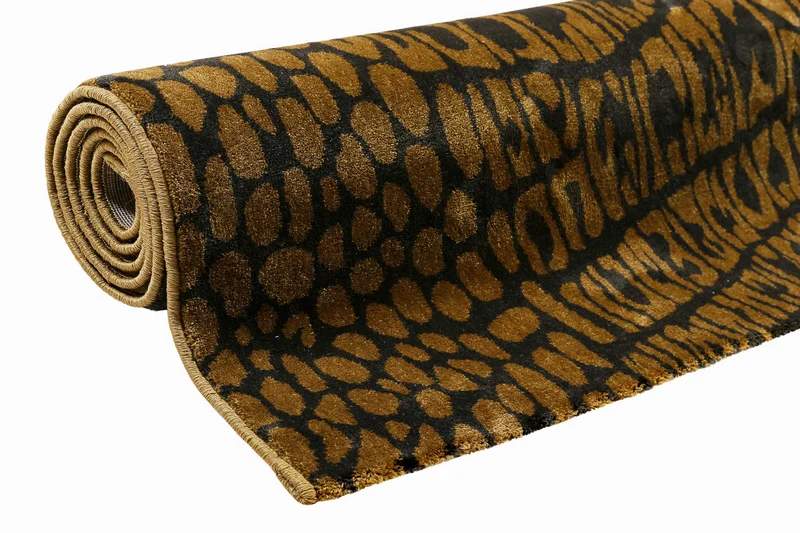 Teppich Messing Braun Kurzflor "Croco" WECONhome