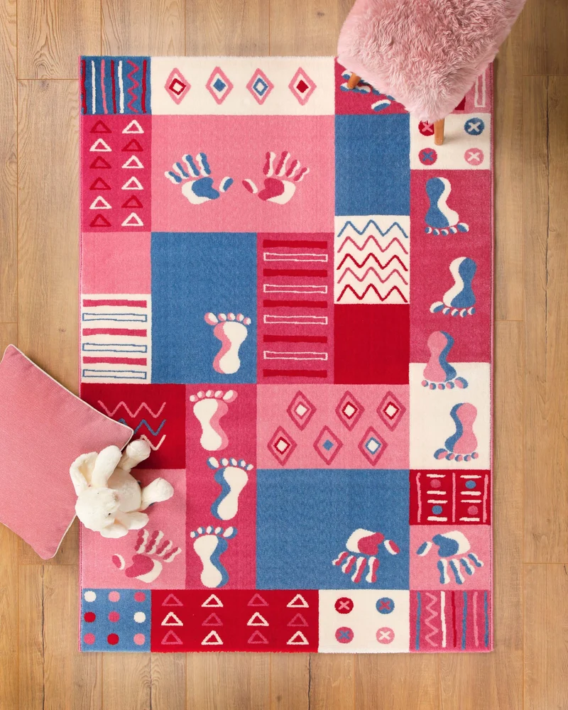 Kinderteppich Rosa "Hand&Feet" WECONhome
