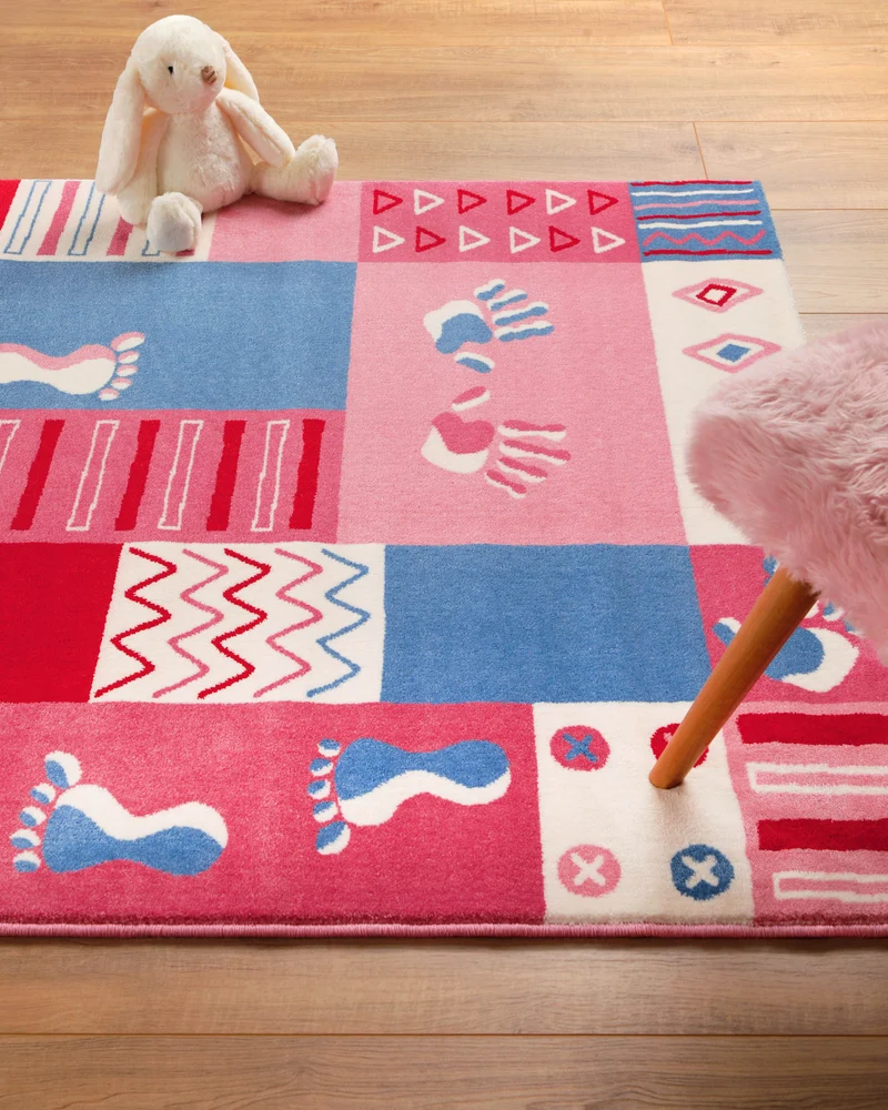 Kinderteppich Rosa "Hand&Feet" WECONhome